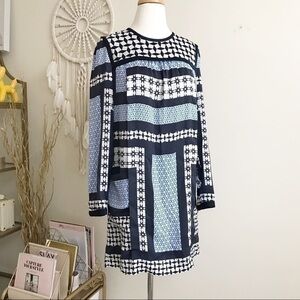 armani exchange black and white dress Black and White Chevron Print Mini Dress